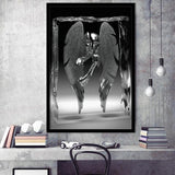 3D Effect Art Split Face With Angel Wings Framed Art Prints Wall Decor - Painting Prints, Wall Art, Framed Picture, For Sale