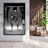 3D Effect Art Split Face With Angel Wings Framed Canvas Prints Wall Art - Painting Canvas, Floating Frame, Painting Prints, For Sale