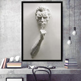 3D Effect Hush Man Canvas Print, Man Statue Framed Art Print Wall Art Decor,Framed Picture