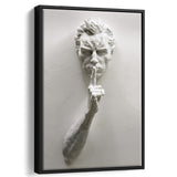 3D Effect Hush Man Canvas Print, Man Statue Framed Canvas Prints Wall Art Home Decor, Floating Frame