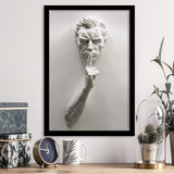 3D Effect Hush Man Canvas Print, Man Statue Framed Art Print Wall Art Decor,Framed Picture