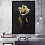 3D Effect Art Golden Passion Hug Love Framed Art Print Wall Decor - Painting Art,Framed Picture,Wall Art