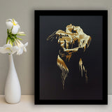 3D Effect Art Golden Passion Hug Love Framed Art Print Wall Decor - Painting Art,Framed Picture,Wall Art
