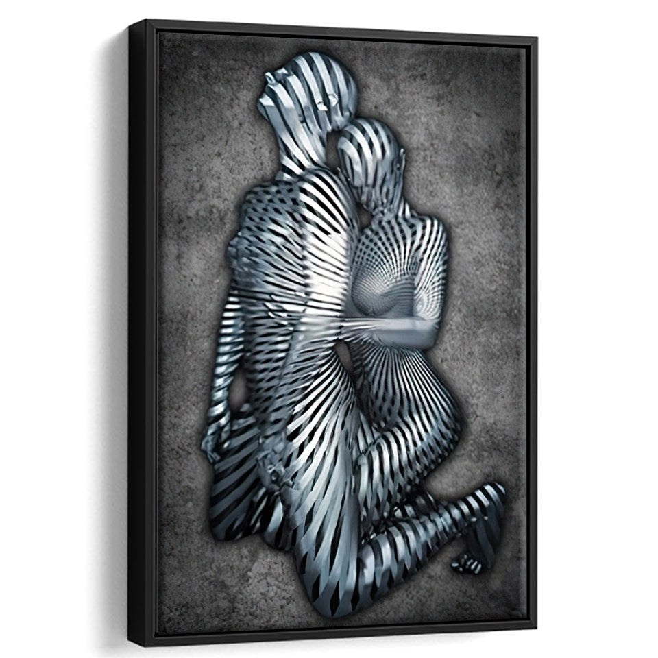 3D Effect Art Couple Love Frame Canvas Prints Wall Art - Painting Canvas, Framed Picture,Canvas Art, Wall Decor,Prints for Sale