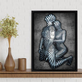 3D Effect Art Couple Love Frame Canvas Prints Wall Art - Painting Canvas, Framed Picture,Canvas Art, Wall Decor,Prints for Sale