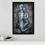 3D Effect Art Couple Love Frame Canvas Prints Wall Art - Painting Canvas, Framed Picture,Canvas Art, Wall Decor,Prints for Sale
