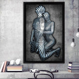 3D Effect Art Couple Love Frame Canvas Prints Wall Art - Painting Canvas, Framed Picture,Canvas Art, Wall Decor,Prints for Sale