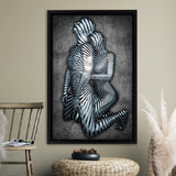 3D Effect Art Couple Love Frame Canvas Prints Wall Art - Painting Canvas, Framed Picture,Canvas Art, Wall Decor,Prints for Sale