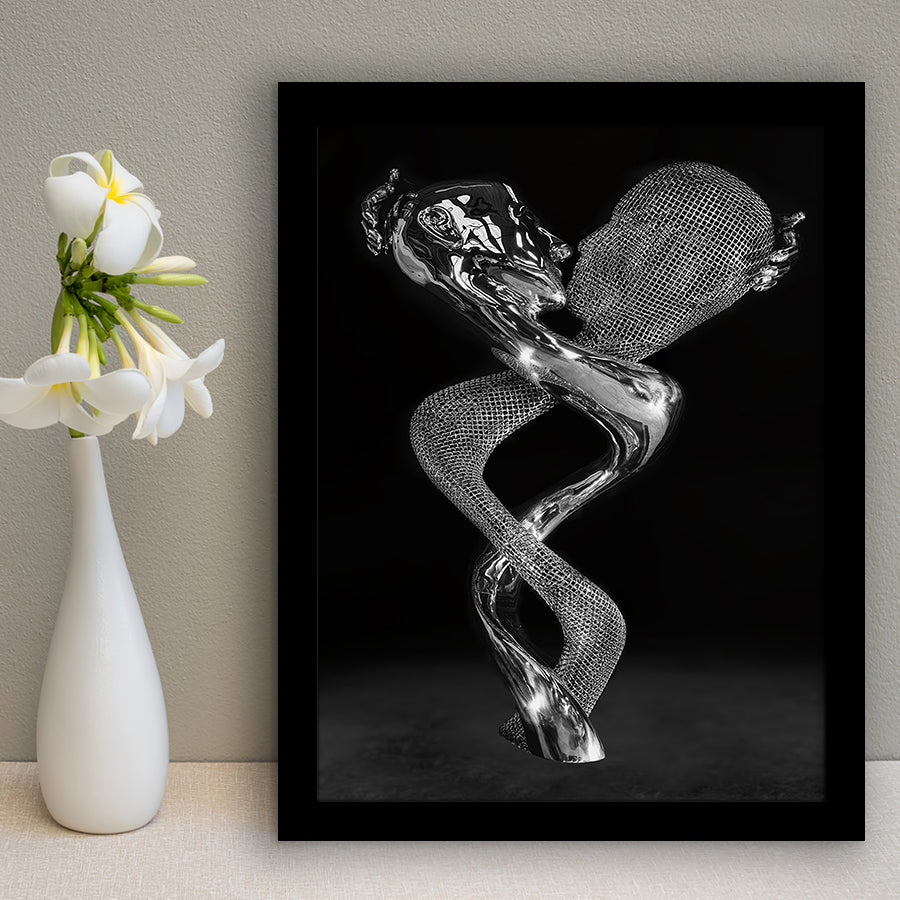 3D Effect Art Couple Together Art Framed Art Prints Wall Decor - Painting Prints, Wall Art, Framed Picture, For Sale