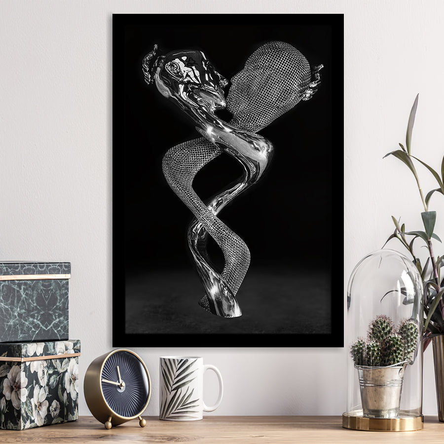 3D Effect Art Couple Together Art Framed Art Prints Wall Decor - Painting Prints, Wall Art, Framed Picture, For Sale