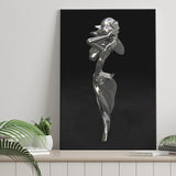 3D Effect Art Hug Love Couple Black Canvas Prints Wall Art - Painting Canvas, Home Wall Decor, Painting Prints, For Sale