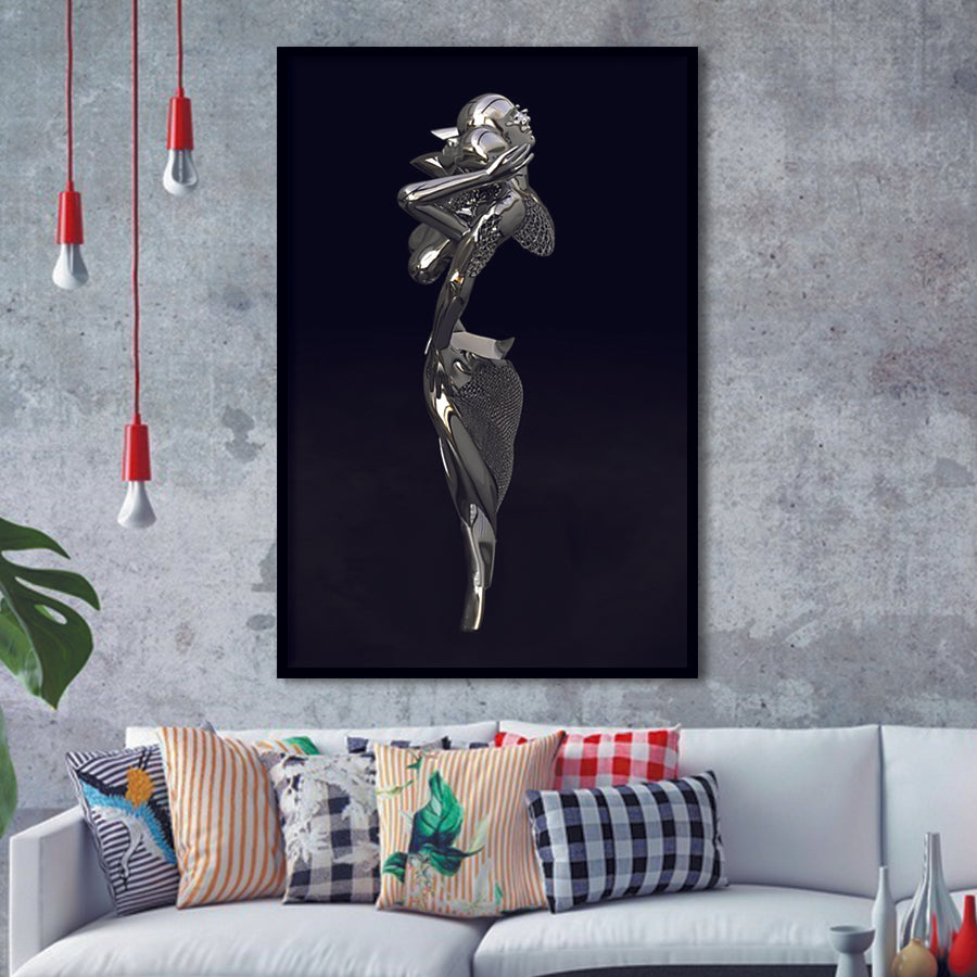 3D Effect Art Hug Love Couple Black Canvas Prints Wall Art - Painting –  UnixCanvas