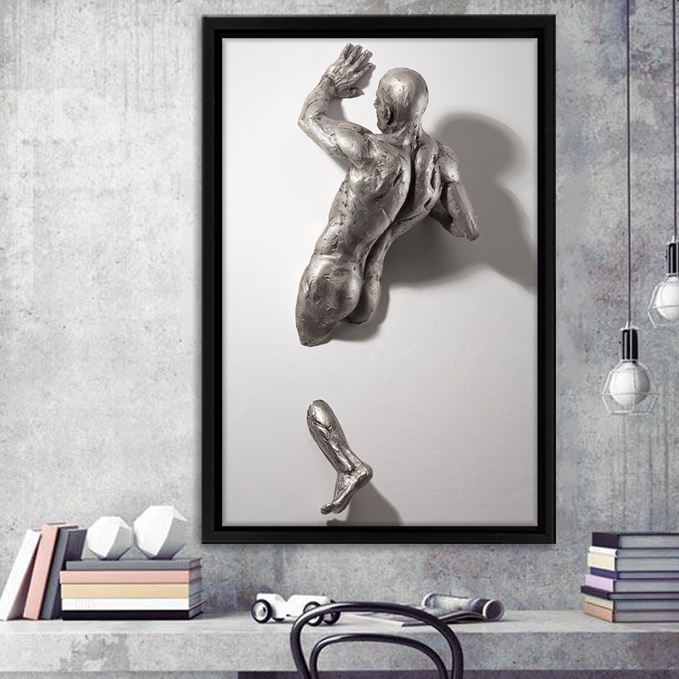 3D Effect Art Modern Man Frame Canvas Prints Wall Art - Painting Canvas, Framed Picture,Canvas Art, Wall Decor,Prints for Sale