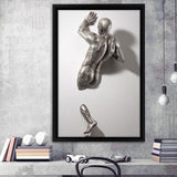 3D Effect Art Modern Man Frame Canvas Prints Wall Art - Painting Canvas, Framed Picture,Canvas Art, Wall Decor,Prints for Sale