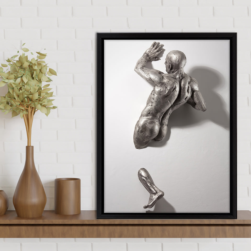 3D Effect Art Modern Man Frame Canvas Prints Wall Art - Painting Canvas, Framed Picture,Canvas Art, Wall Decor,Prints for Sale