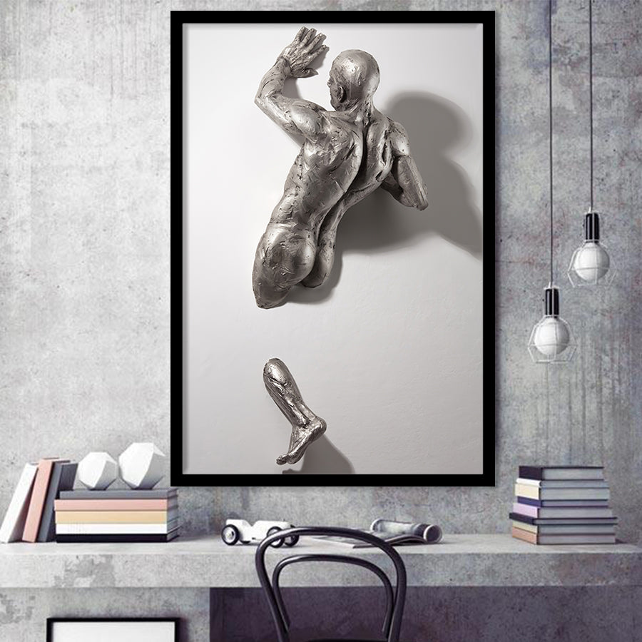 3D Effect Art Modern Man Framed Art Prints Wall Decor - Painting Prints, Framed Picture, Wall Arrt, Home Decor, Prints for Sale