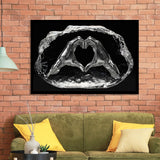 3D Effect Art Heart Icon From Hands Live Your Life Never Give Up Framed Art Prints Wall Decor - Painting Prints,Wall Art, Framed Picture