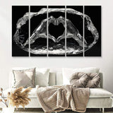 3D Effect Art Heart Icon From Hands Live Your Life Never Give Up 5 Pieces B Canvas Prints Wall Art - Painting Canvas, Multi Panel