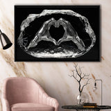 3D Effect Art Heart Icon From Hands Live Your Life Never Give Up Framed Canvas Prints Wall Art - Painting Canvas,Floating Frame