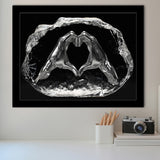 3D Effect Art Heart Icon From Hands Live Your Life Never Give Up Framed Art Prints Wall Decor - Painting Prints,Wall Art, Framed Picture