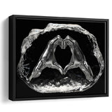 3D Effect Art Heart Icon From Hands Live Your Life Never Give Up Framed Canvas Prints Wall Art - Painting Canvas,Floating Frame