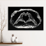 3D Effect Art Heart Icon From Hands Live Your Life Never Give Up Framed Canvas Prints Wall Art - Painting Canvas,Floating Frame