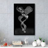 3D Effect Art Blended In A Passionate Kiss Framed Canvas Prints Wall Art - Painting Canvas, Floating Frame, Painting Prints, For Sale