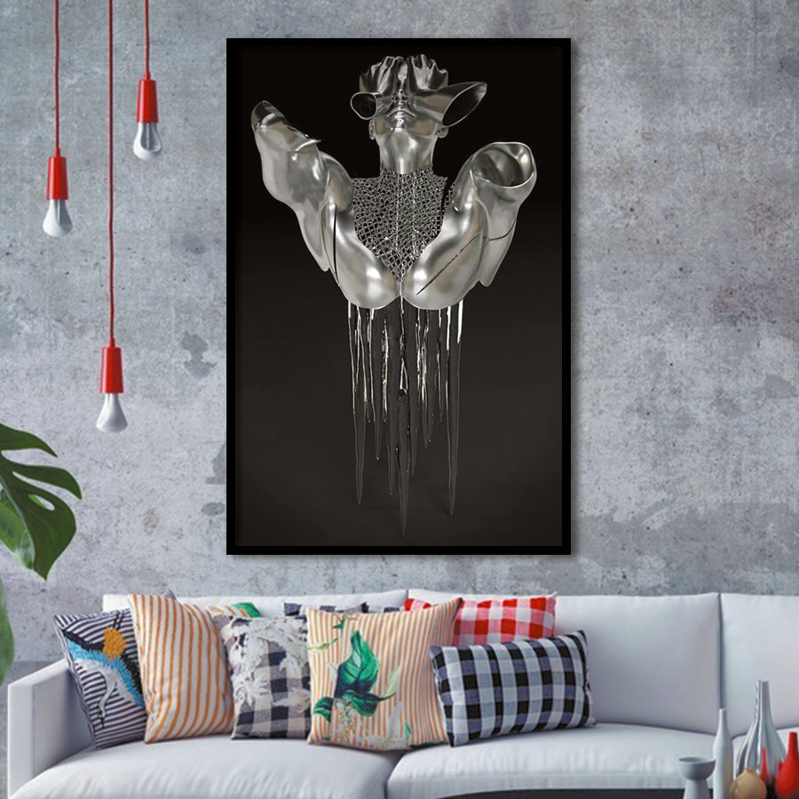 3D Effect Art Hides Pain And Melting Framed Art Prints Wall Decor - Painting Prints, Wall Art, Framed Picture, For Sale