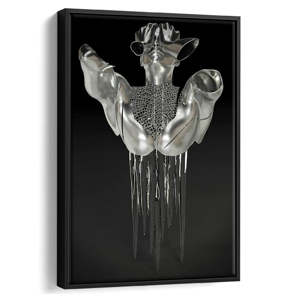 3D Effect Art Hides Pain And Melting Framed Canvas Prints Wall Art - Painting Canvas, Floating Frame, Painting Prints, For Sale