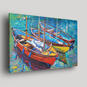 3 Boats Near The Shore Acrylic Print - Art Prints, Acrylic Wall Art, Acrylic Photo, Wall Decor