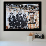 3 Wise Monkeys Banksy Framed Art Print Wall Decor - Painting Art, Framed Picture, Home Decor