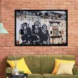 3 Wise Monkeys Banksy Framed Art Print Wall Decor - Painting Art, Framed Picture, Home Decor