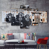 3 Wise Monkeys Banksy 5 Piece Multi Panels Canvas Prints Wall Art - Painting Canvas,Wall Decor