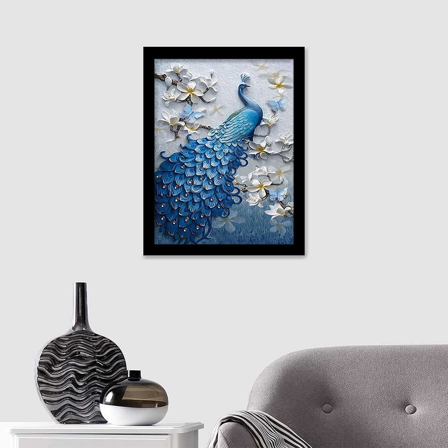 Diamond Peacock Painting Framed Canvas Wall Art - Canvas Prints,Framed –  UnixCanvas