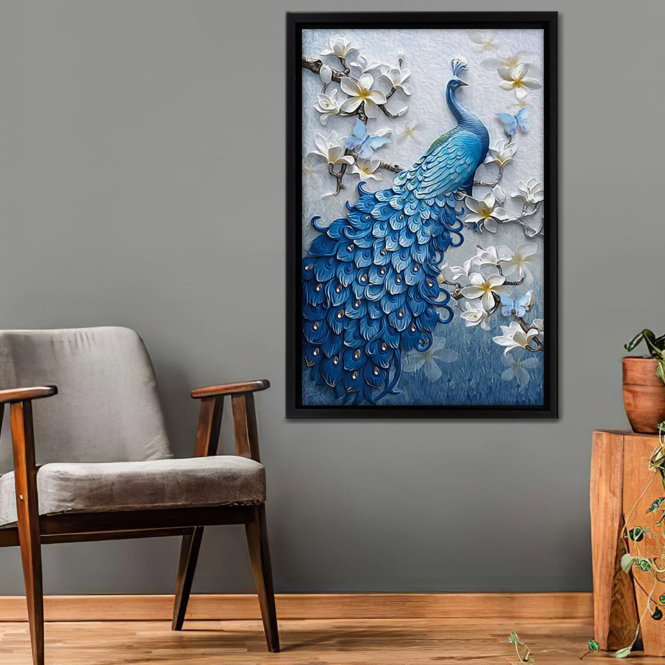 Diamond Peacock Painting Framed Canvas Wall Art - Canvas Prints,Framed –  UnixCanvas