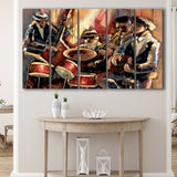 Music wall art Jazz Club Musical instruments Painting 5 Piece Canvas Prints Wall Art - Painting Prints, Wall Decor,Multi Panels