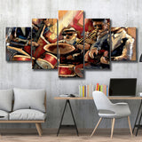 Music wall art Jazz Club Musical instruments Painting 5 Piece Canvas Prints Wall Art - Painting Prints, Wall Decor,Multi Panel