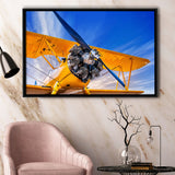 9831 Historical Aircraft Scrap Framed Canvas Prints Wall Art Decor - Painting Canvas, Black Framed Picture