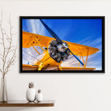 9831 Historical Aircraft Scrap Framed Canvas Prints Wall Art Decor - Painting Canvas, Black Framed Picture