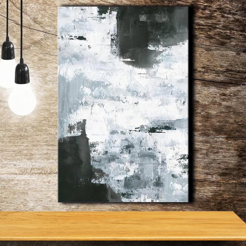 Abstract Black And White Oil Painting Canvas Prints Wall Art - Painting Canvas, Wall Decor, Home Decor, Prints for Sale