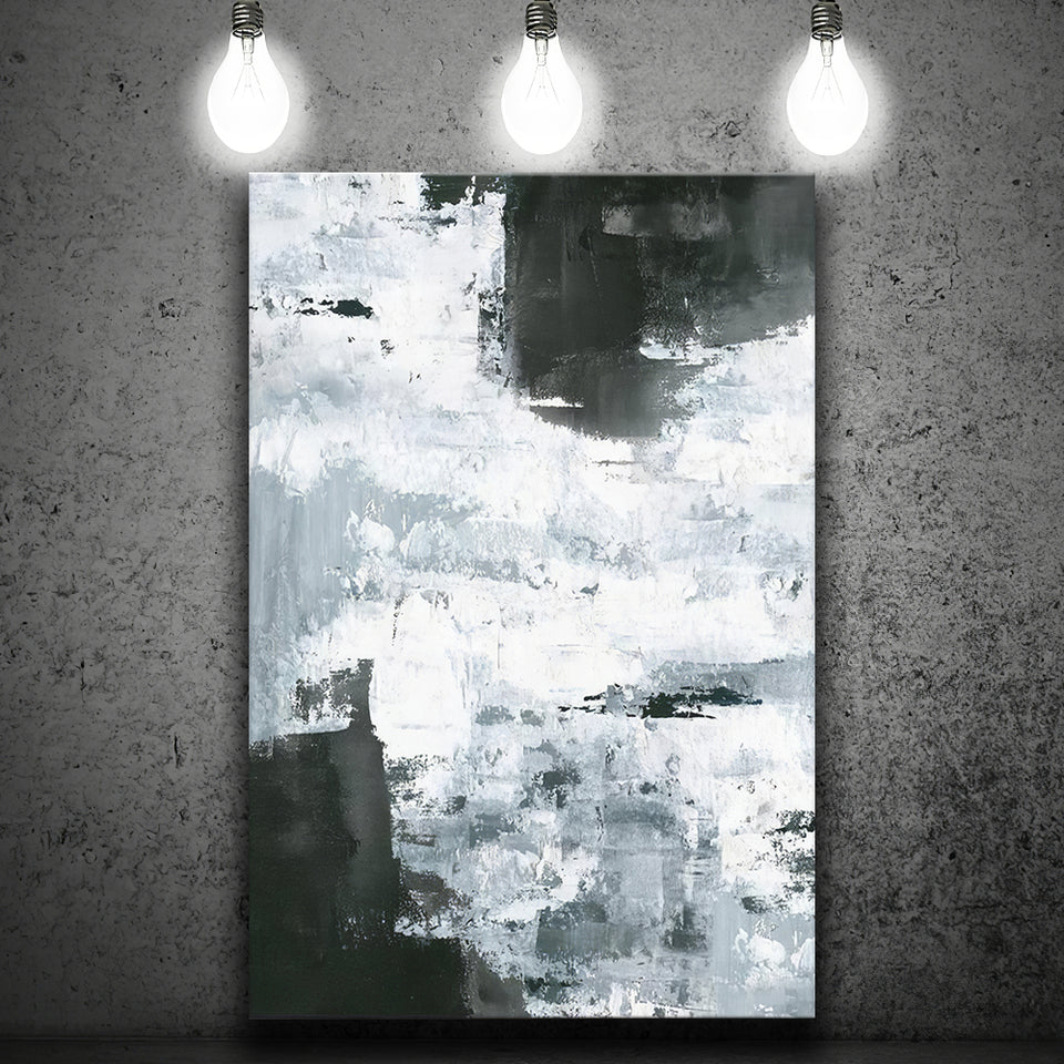 Abstract Black And White Oil Painting Canvas Prints Wall Art - Painting Canvas, Wall Decor, Home Decor, Prints for Sale