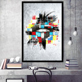 Abstract Colorful Lips Framed Art Print Wall Decor - Painting Art, Wall Art, Framed Picture, Black Frame