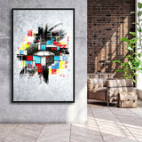 Abstract Colorful Lips Framed Canvas Prints Wall Art Decor - Painting Canvas, Floating Frame, Framed Picture