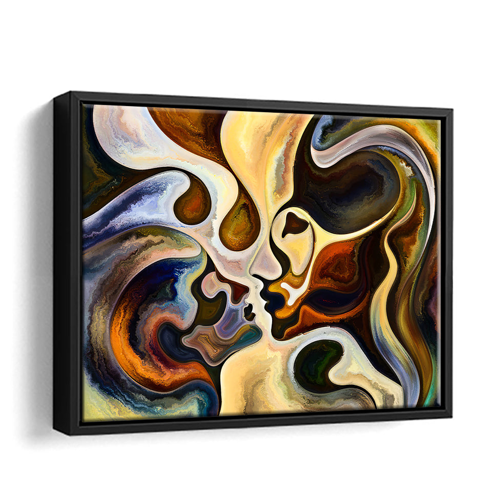 Abstract Couple Kissing Canvas Wall Art - Painting Canvas, Canvas Prin ...