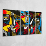 Abstract Faces Extra Large Canvas Prints Multi Panels B Wall Art Prints Home Decor