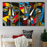 Abstract Faces Extra Large Canvas Prints Multi Panels B Wall Art Prints Home Decor