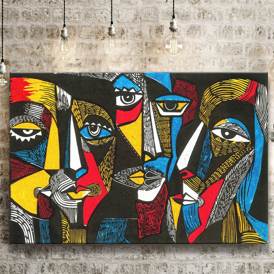Abstract Faces Landscape Canvas Prints Wall Art Home Decor - Painting Canvas, Ready to hang