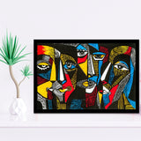 Abstract Faces Framed Art Prints Wall Decor - Painting Art,Framed Picture,For Sale, Ready to hang