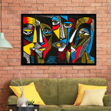 Abstract Faces Framed Art Prints Wall Decor - Painting Art,Framed Picture,For Sale, Ready to hang