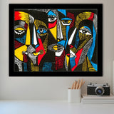 Abstract Faces Framed Art Prints Wall Decor - Painting Art,Framed Picture,For Sale, Ready to hang